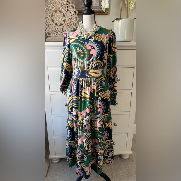 BODEN Sz 8 Tabitha Tiered Jersey Dress Colorful Like New - Picture 3 of 15